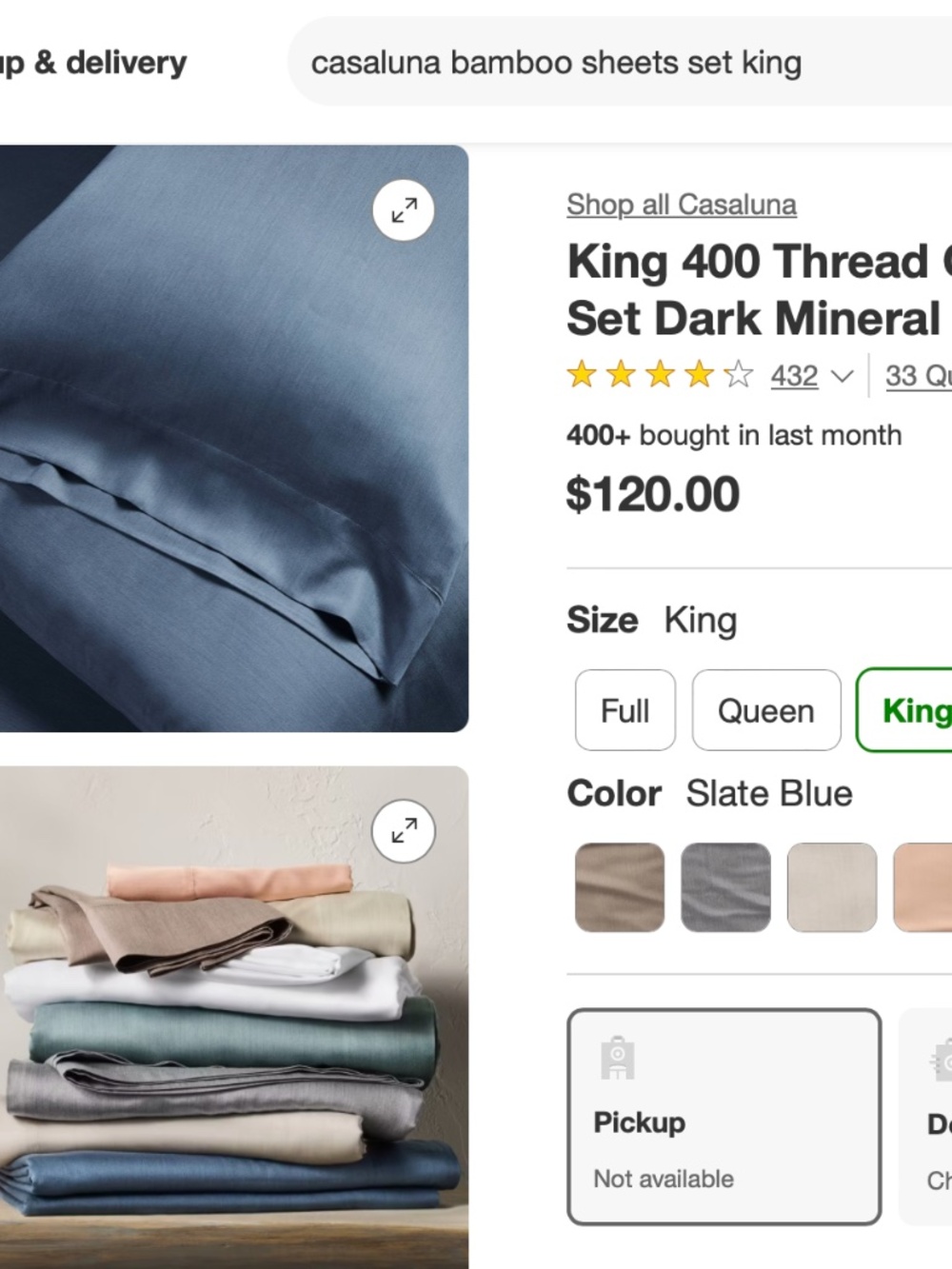 Casaluna King Size Rayon Sheet Set - Brand New